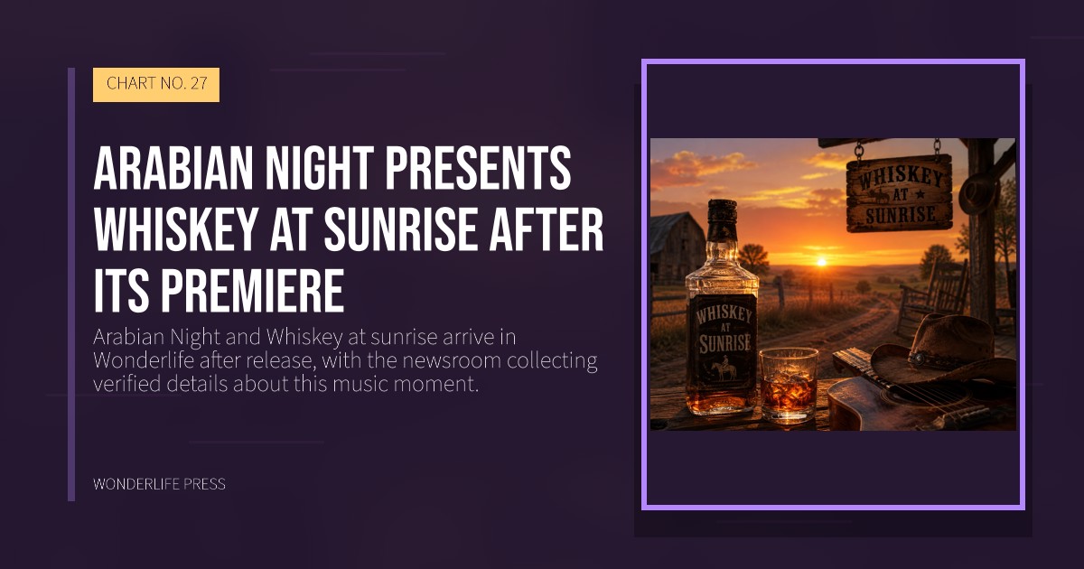 Wonderlife Press: Arabian Night presents Whiskey at sunrise after its premiere. release artwork. CHART NO. 27.