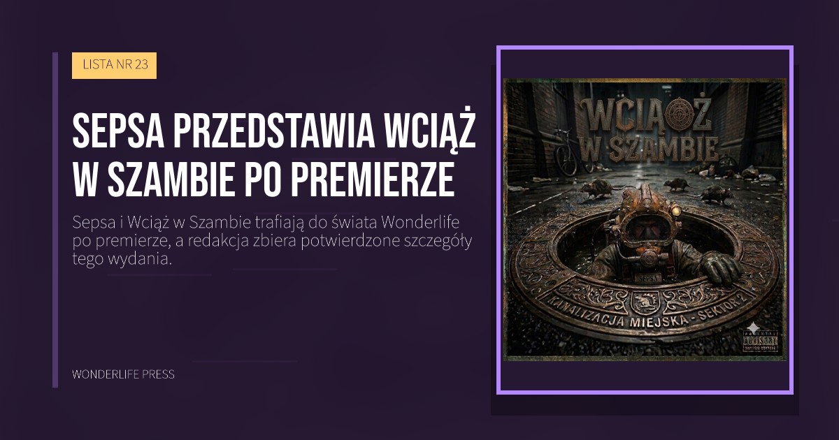 Wonderlife Press: Sepsa przedstawia Wciąż w Szambie po premierze. okładka wydawnictwa. LISTA NR 23.