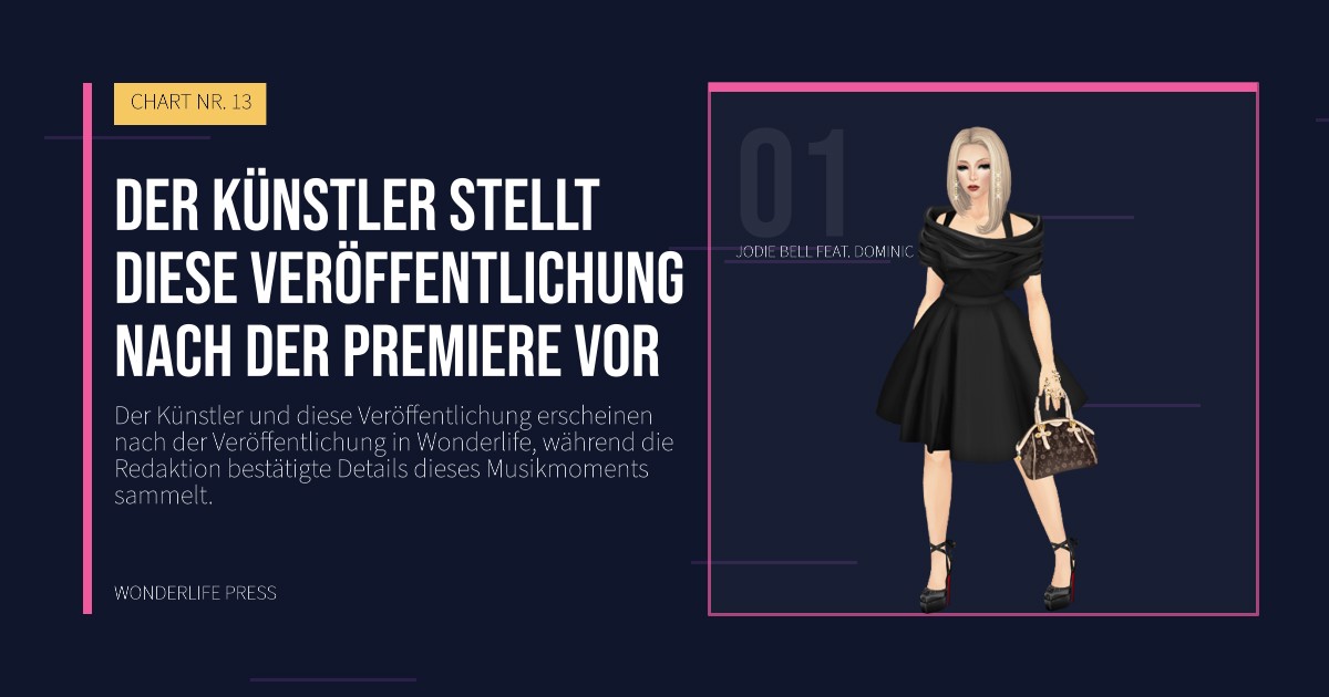 Wonderlife Press: Der Künstler stellt diese Veröffentlichung nach der Premiere vor. Künstlerporträt. CHART NR. 13.