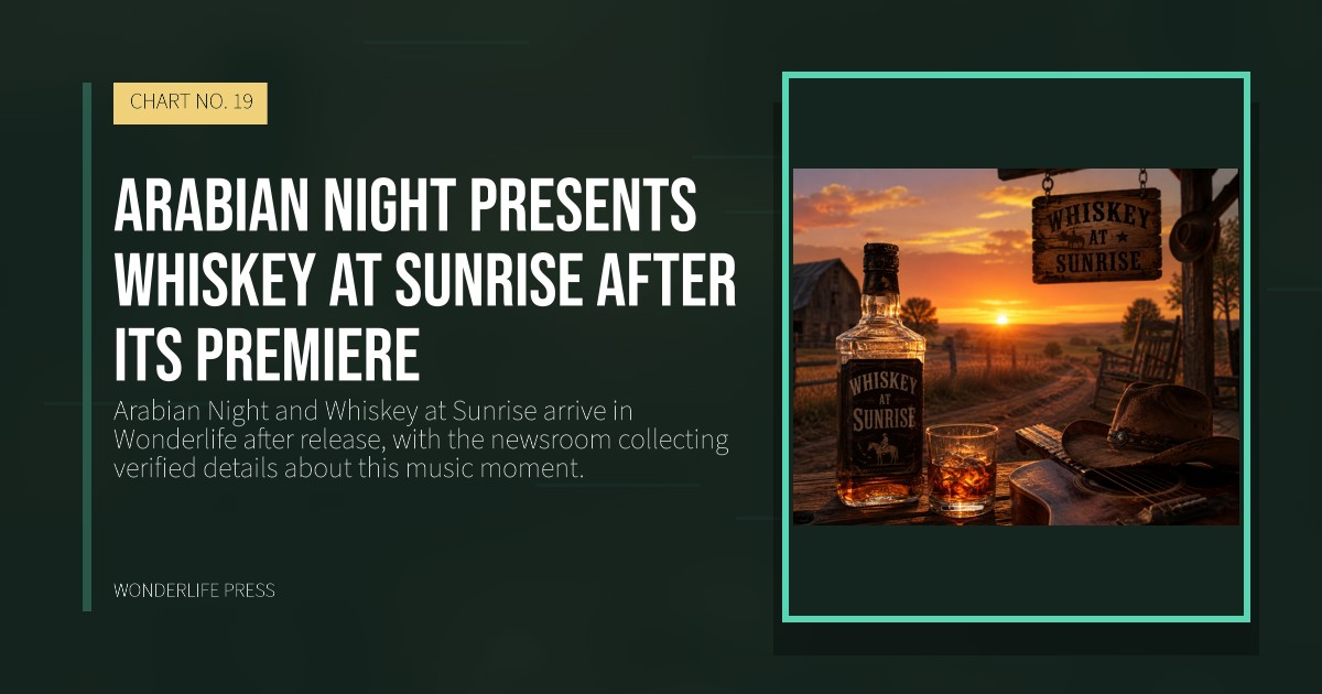 Wonderlife Press: Arabian Night presents Whiskey at Sunrise after its premiere. release artwork. CHART NO. 19.