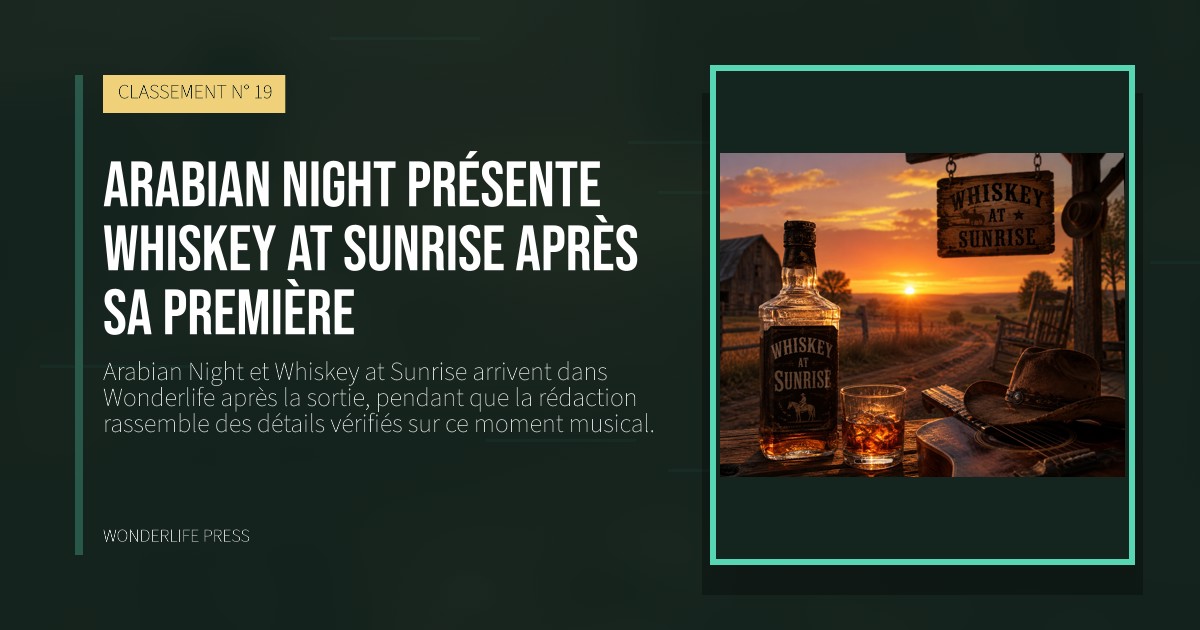 Wonderlife Press: Arabian Night présente Whiskey at Sunrise après sa première. pochette de la sortie. CLASSEMENT N° 19.
