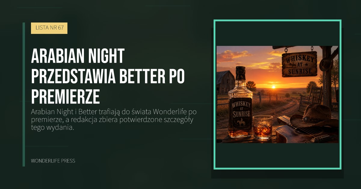 Wonderlife Press: Arabian Night przedstawia Better po premierze. okładka wydawnictwa. LISTA NR 67.