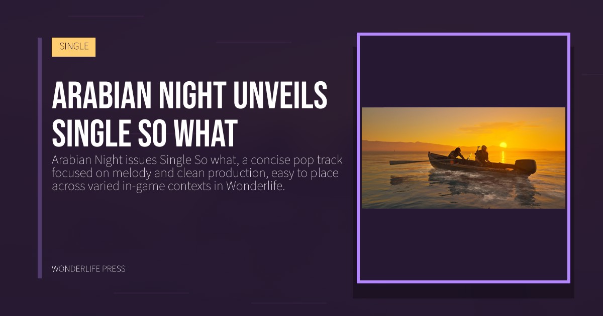 Wonderlife Press: Arabian Night unveils Single So what. release artwork. SINGLE.