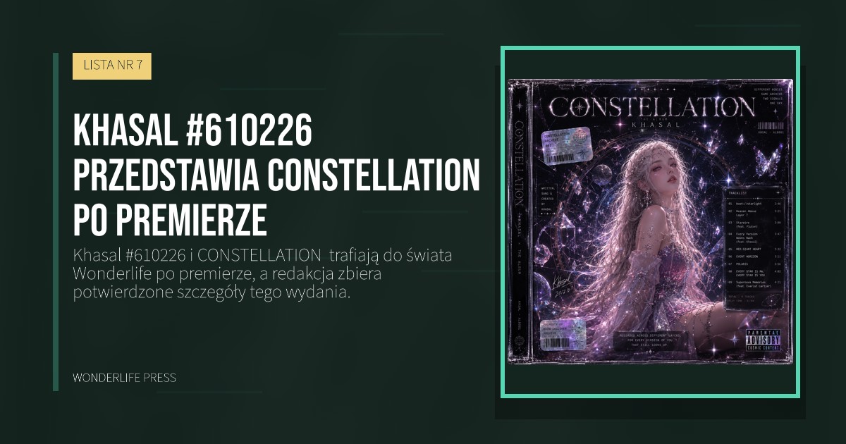 Wonderlife Press: Khasal #610226 przedstawia CONSTELLATION  po premierze. okładka wydawnictwa. LISTA NR 7.