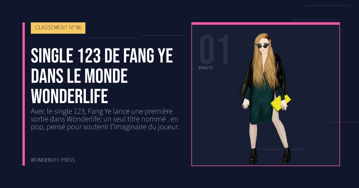 Wonderlife Press: Single 123 de Fang Ye dans le monde Wonderlife. portrait des artistes. CLASSEMENT N° 86.