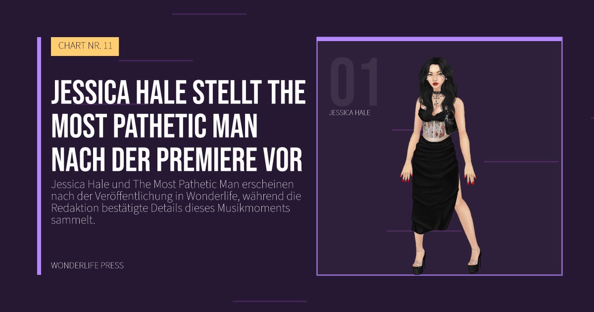 Wonderlife Press: Jessica Hale stellt The Most Pathetic Man nach der Premiere vor. Künstlerporträt. CHART NR. 11.