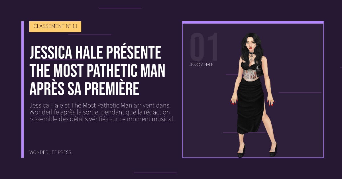 Wonderlife Press: Jessica Hale présente The Most Pathetic Man après sa première. portrait des artistes. CLASSEMENT N° 11.