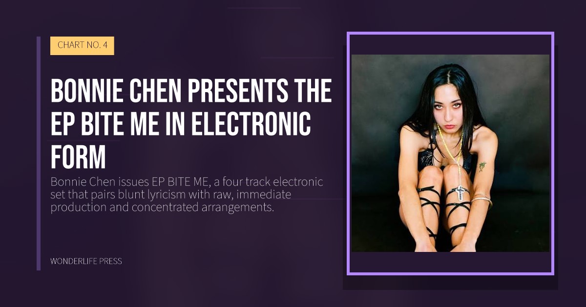 Wonderlife Press: Bonnie Chen presents the EP BITE ME in electronic form. release artwork. CHART NO. 4.