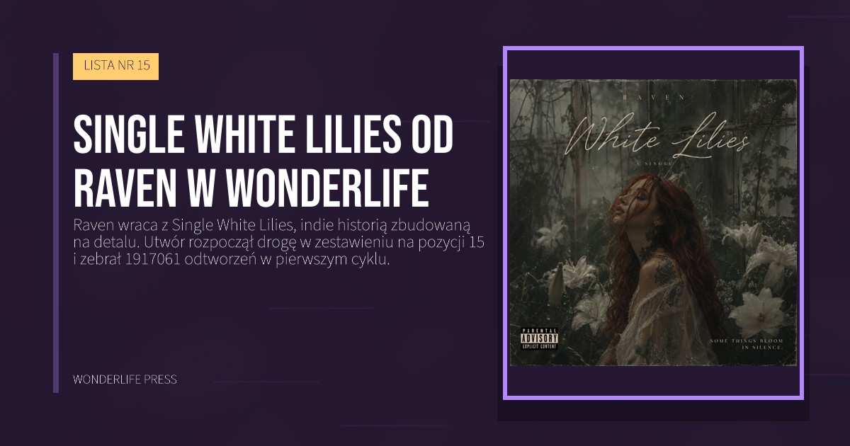 Wonderlife Press: Single White Lilies od Raven w Wonderlife. okładka wydawnictwa. LISTA NR 15.