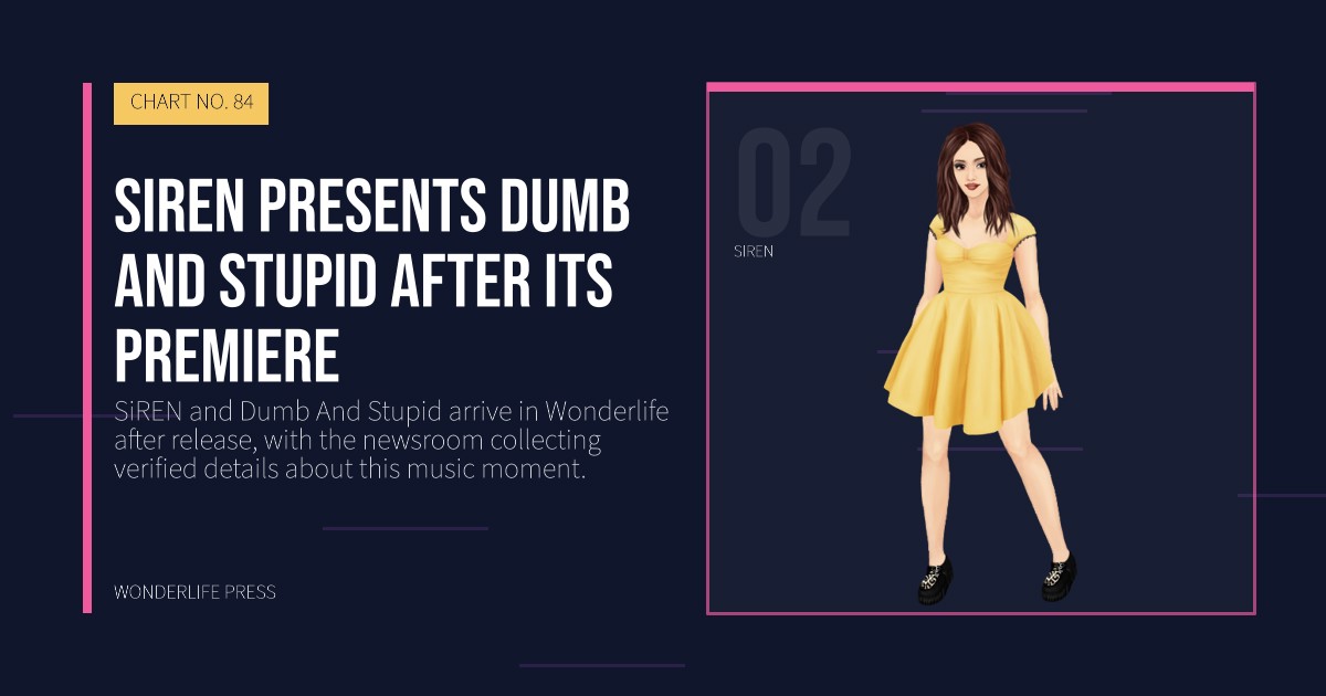 Wonderlife Press: SiREN presents Dumb And Stupid after its premiere. artist portrait. CHART NO. 84.