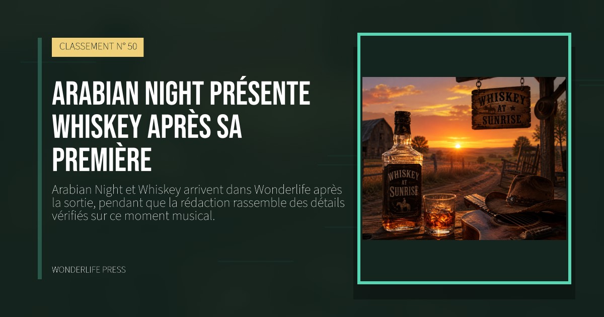 Wonderlife Press: Arabian Night présente Whiskey après sa première. pochette de la sortie. CLASSEMENT N° 50.