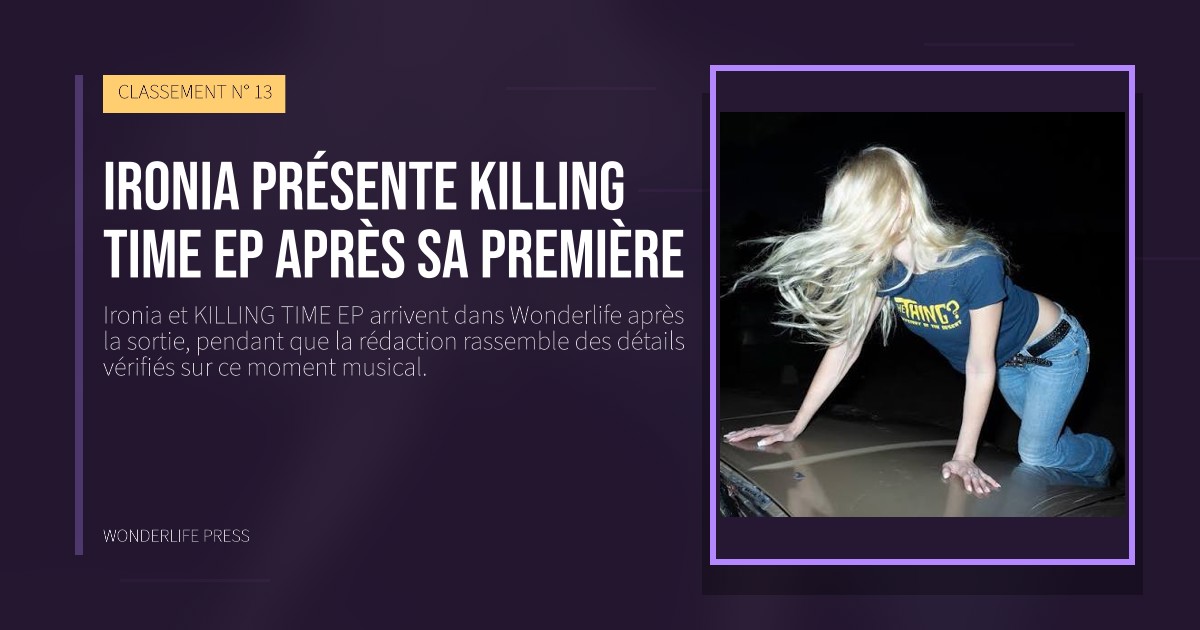 Wonderlife Press: Ironia présente KILLING TIME EP après sa première. pochette de la sortie. CLASSEMENT N° 13.