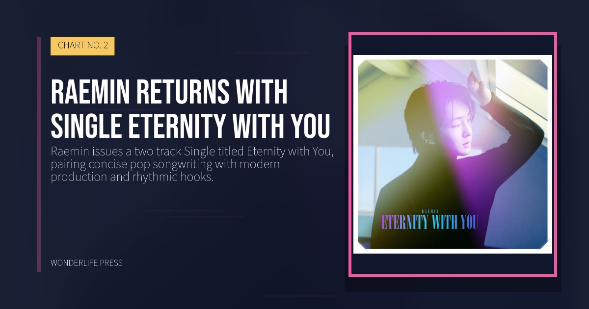 Wonderlife Press: Raemin returns with single Eternity with You. release artwork. CHART NO. 2.