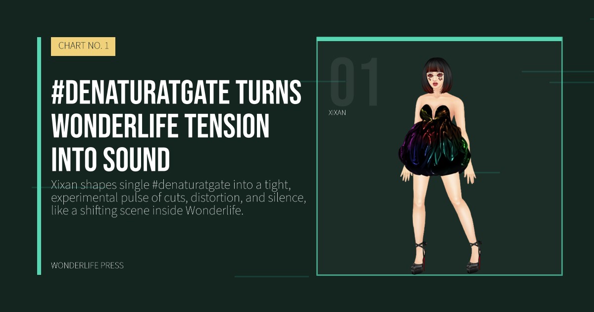 Wonderlife Press: #denaturatgate turns Wonderlife tension into sound. artist portrait. CHART NO. 1.