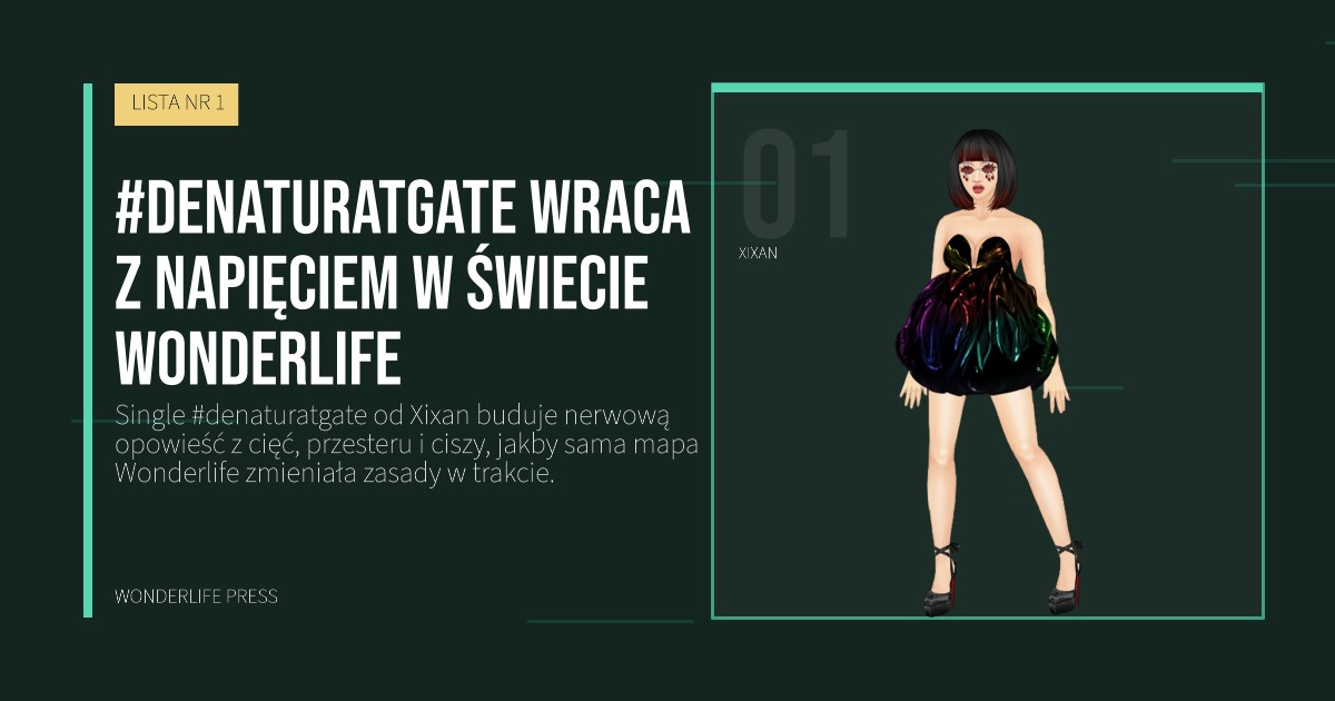 Wonderlife Press: #denaturatgate wraca z napięciem w świecie Wonderlife. portret artystów. LISTA NR 1.