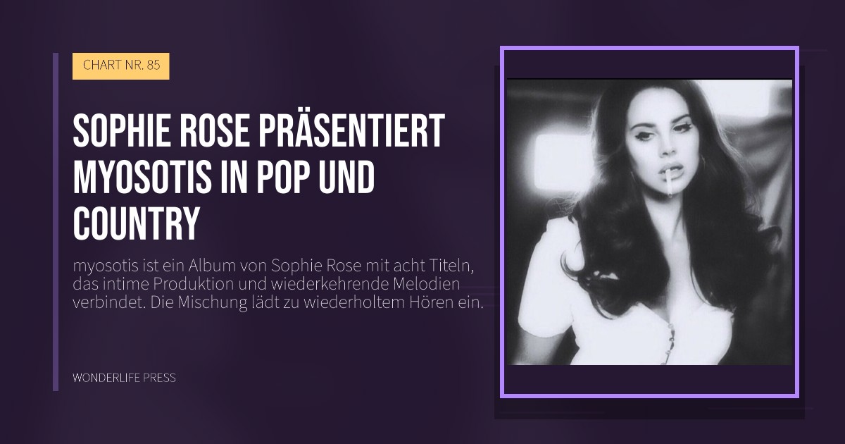 Wonderlife Press: Sophie Rose präsentiert myosotis in Pop und Country. Veröffentlichungscover. CHART NR. 85.