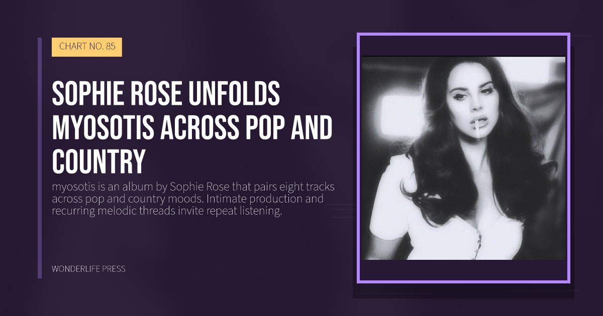 Wonderlife Press: Sophie Rose unfolds myosotis across pop and country. release artwork. CHART NO. 85.