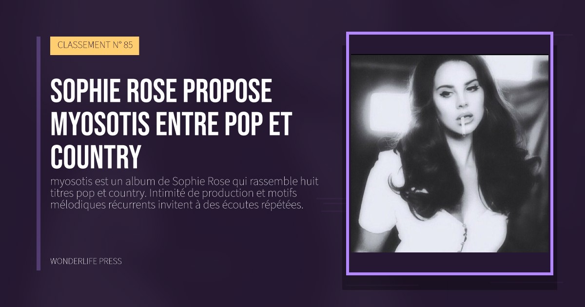 Wonderlife Press: Sophie Rose propose myosotis entre pop et country. pochette de la sortie. CLASSEMENT N° 85.
