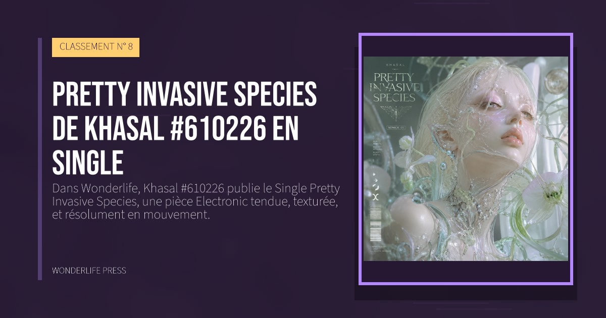 Wonderlife Press: Pretty Invasive Species de Khasal #610226 en Single. pochette de la sortie. CLASSEMENT N° 8.