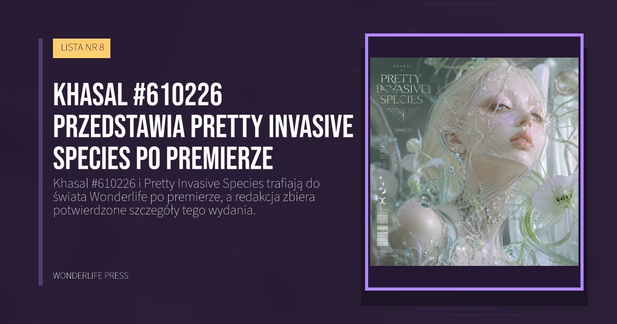 Wonderlife Press: Khasal #610226 przedstawia Pretty Invasive Species po premierze. okładka wydawnictwa. LISTA NR 8.