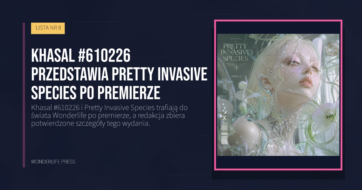 Wonderlife Press: Khasal #610226 przedstawia Pretty Invasive Species po premierze. okładka wydawnictwa. LISTA NR 8.