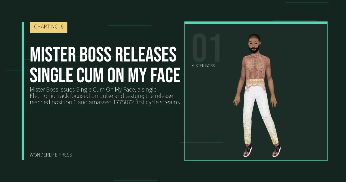 Wonderlife Press: Mister Boss releases Single Cum On My Face. artist portrait. CHART NO. 6.