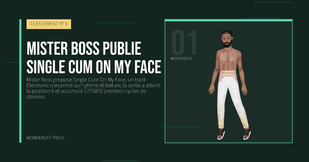 Wonderlife Press: Mister Boss publie Single Cum On My Face. portrait des artistes. CLASSEMENT N° 6.