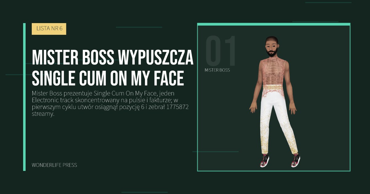 Wonderlife Press: Mister Boss wypuszcza Single Cum On My Face. portret artystów. LISTA NR 6.