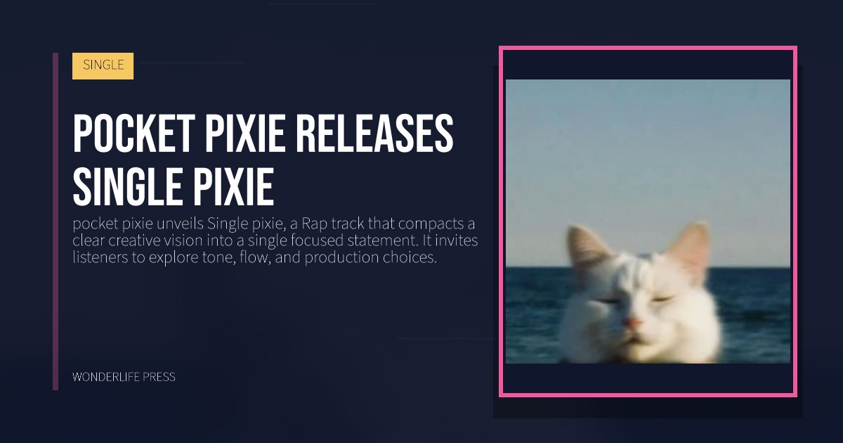 Wonderlife Press: pocket pixie releases Single pixie. release artwork. SINGLE.