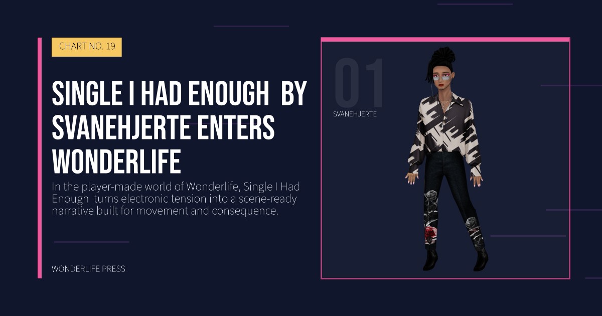 Wonderlife Press: Single I Had Enough by Svanehjerte enters Wonderlife. artist portrait. CHART NO. 19.