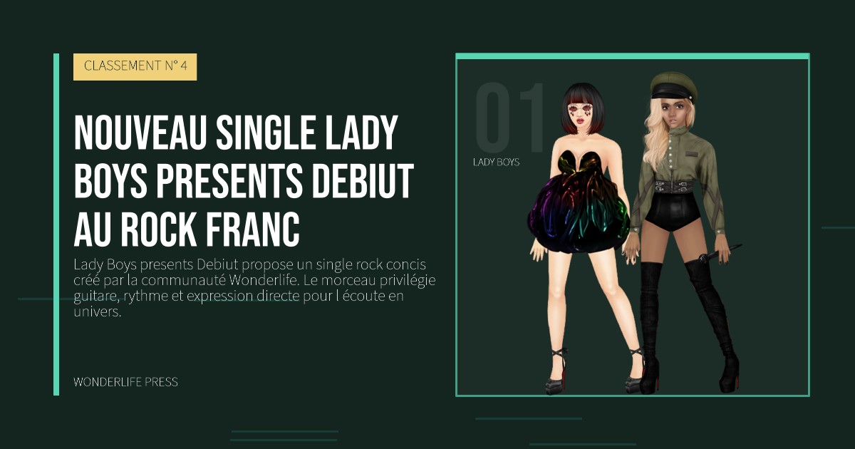 Wonderlife Press: nouveau single Lady Boys presents Debiut au rock franc. portrait des artistes. CLASSEMENT N° 4.