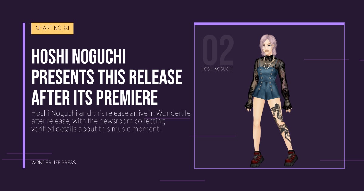Wonderlife Press: Hoshi Noguchi presents this release after its premiere. artist portrait. CHART NO. 81.