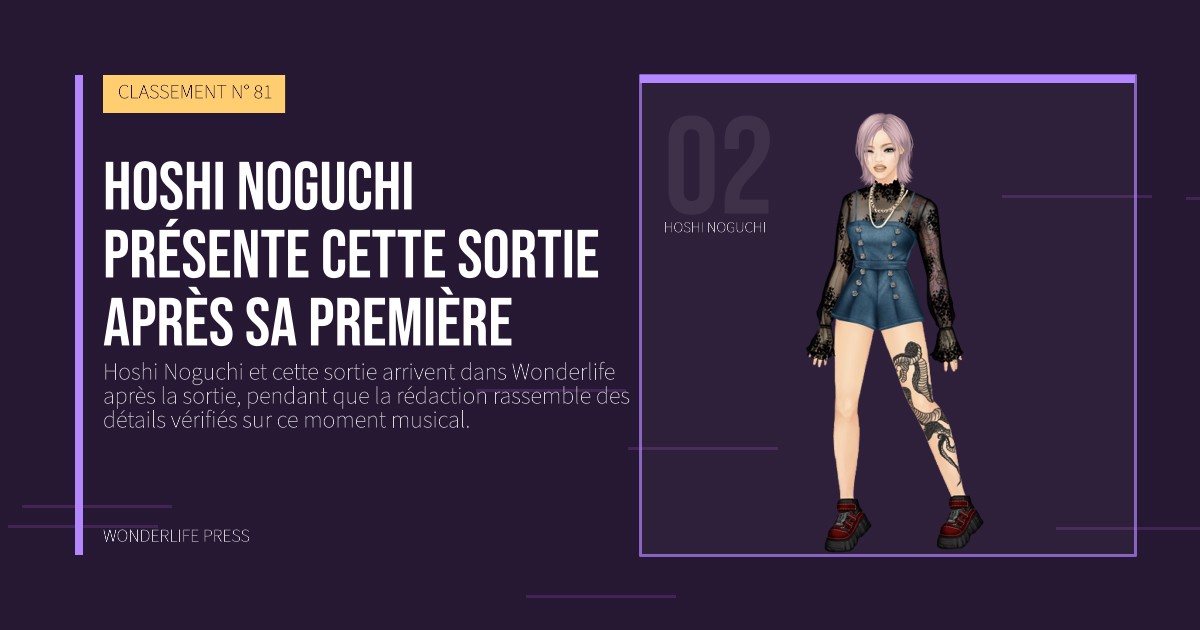 Wonderlife Press: Hoshi Noguchi présente cette sortie après sa première. portrait des artistes. CLASSEMENT N° 81.