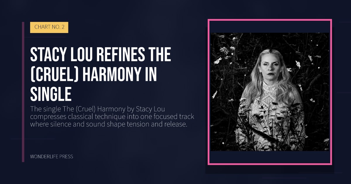 Wonderlife Press: Stacy Lou refines The (Cruel) Harmony in single. release artwork. CHART NO. 2.