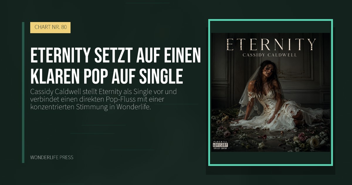 Wonderlife Press: Eternity setzt auf einen klaren Pop auf Single. Veröffentlichungscover. CHART NR. 80.