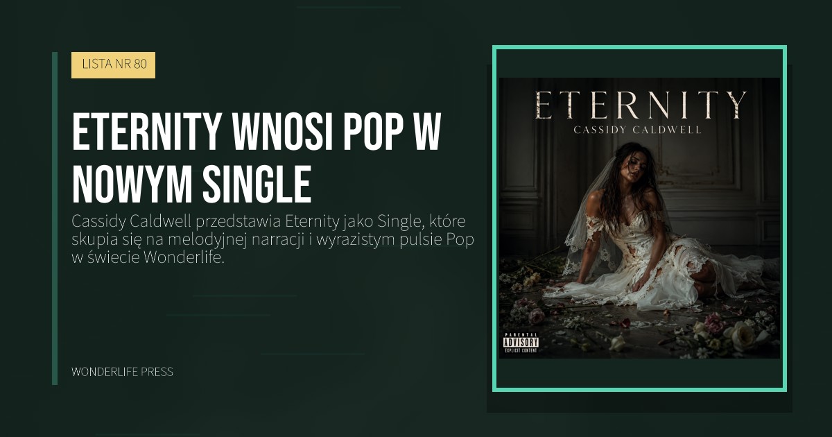 Wonderlife Press: Eternity wnosi Pop w nowym Single. okładka wydawnictwa. LISTA NR 80.