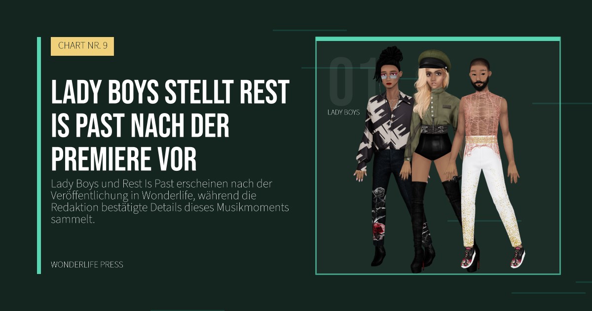 Wonderlife Press: Lady Boys stellt Rest Is Past nach der Premiere vor. Künstlerporträt. CHART NR. 9.