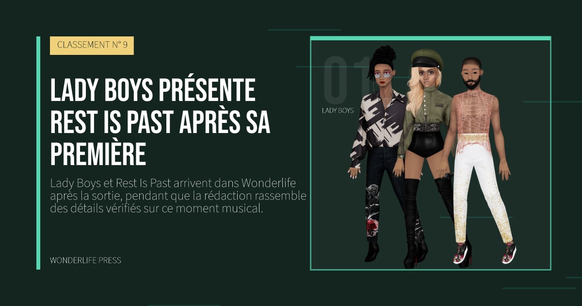 Wonderlife Press: Lady Boys présente Rest Is Past après sa première. portrait des artistes. CLASSEMENT N° 9.