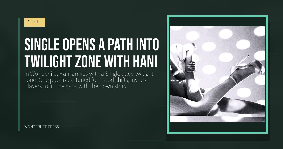 Wonderlife Press: Single opens a path into twilight zone with Hani. release artwork. SINGLE.