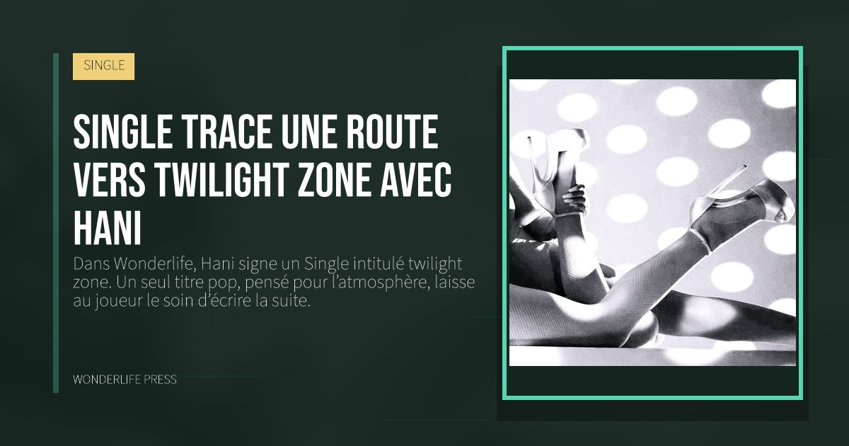 Wonderlife Press: Single trace une route vers twilight zone avec Hani. pochette de la sortie. SINGLE.