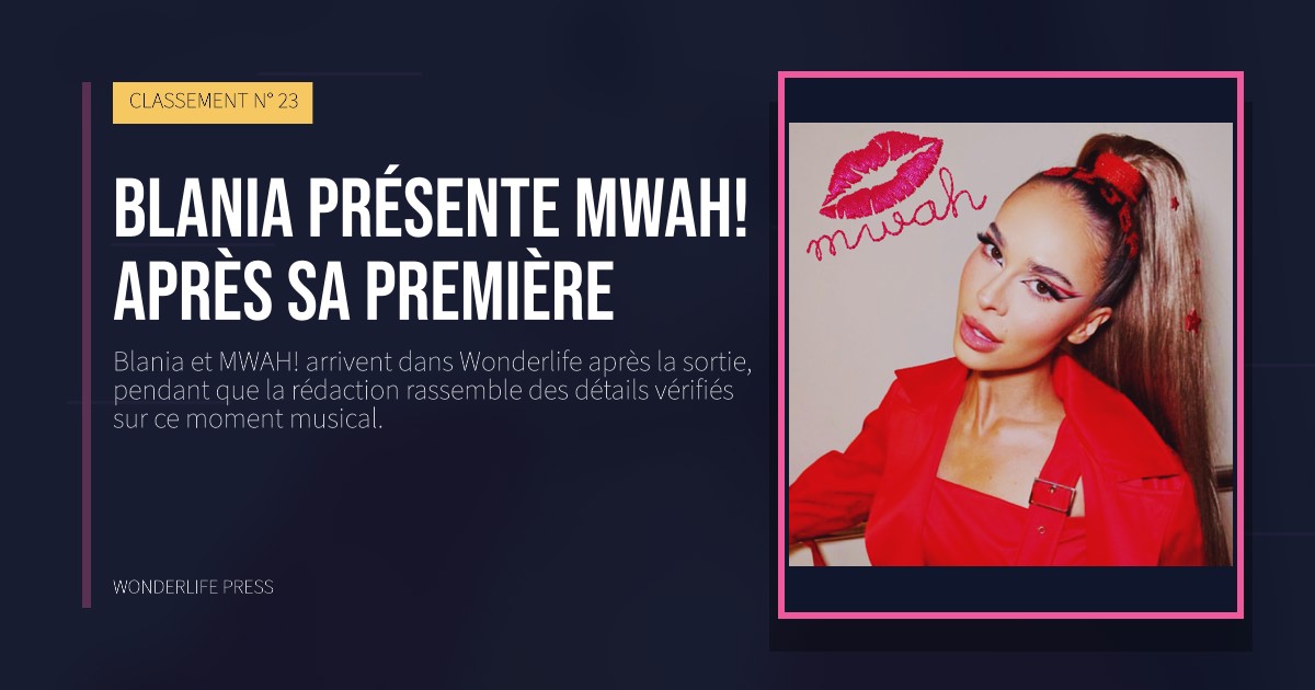 Wonderlife Press: Blania présente MWAH! après sa première. pochette de la sortie. CLASSEMENT N° 23.