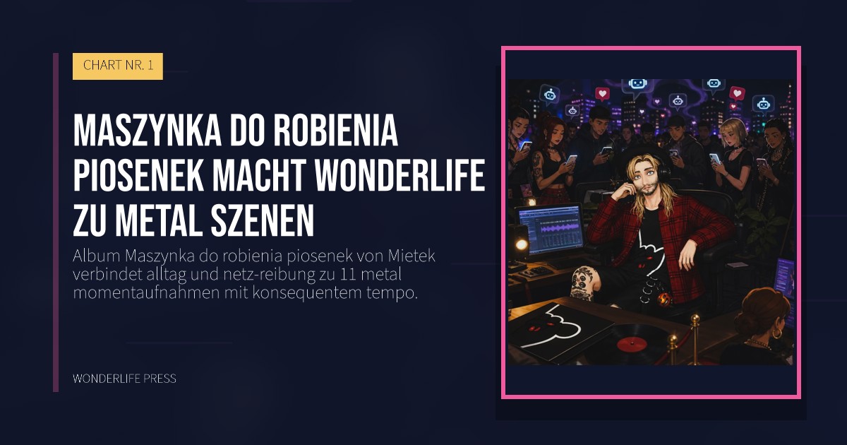 Wonderlife Press: Maszynka do robienia piosenek macht Wonderlife zu metal szenen. Veröffentlichungscover. CHART NR. 1.