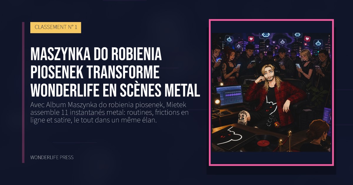 Wonderlife Press: Maszynka do robienia piosenek transforme Wonderlife en scènes metal. pochette de la sortie. CLASSEMENT N° 1.