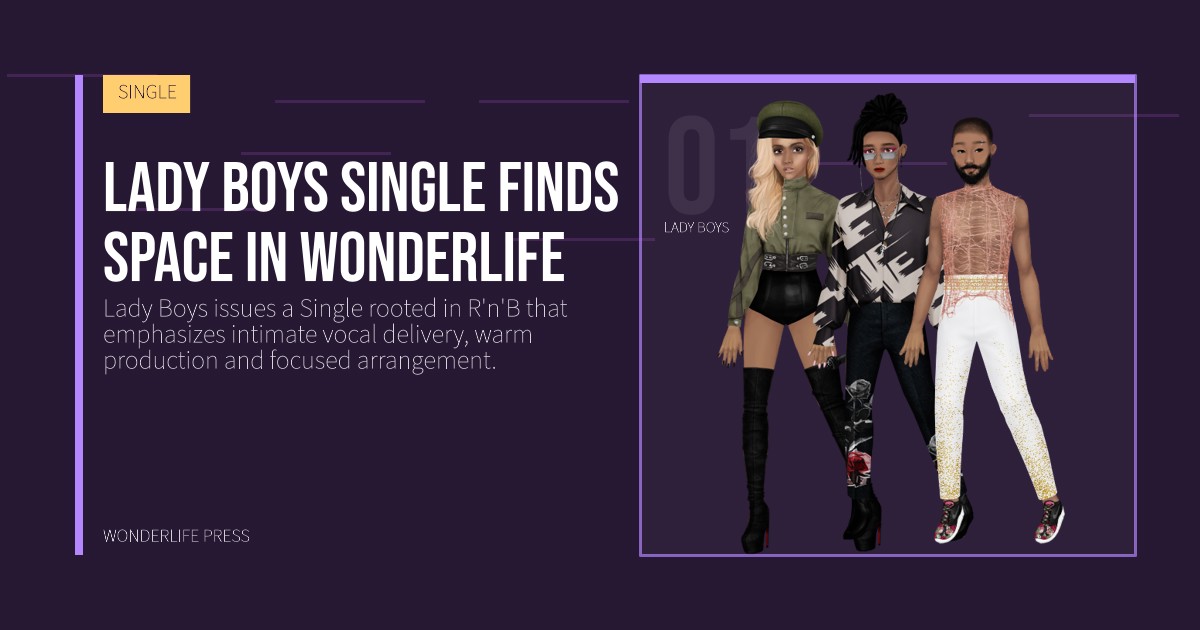 Wonderlife Press: Lady Boys Single finds space in Wonderlife. artist portrait. SINGLE.
