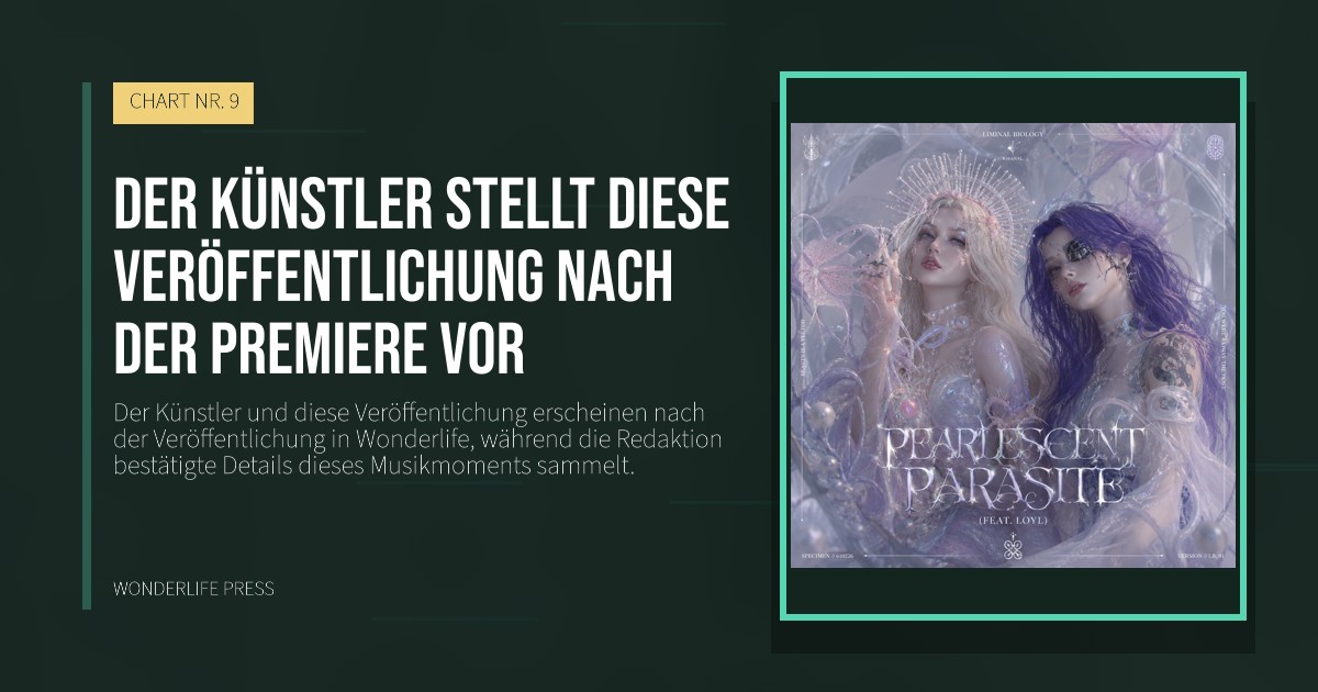 Wonderlife Press: Der Künstler stellt diese Veröffentlichung nach der Premiere vor. Veröffentlichungscover. CHART NR. 9.