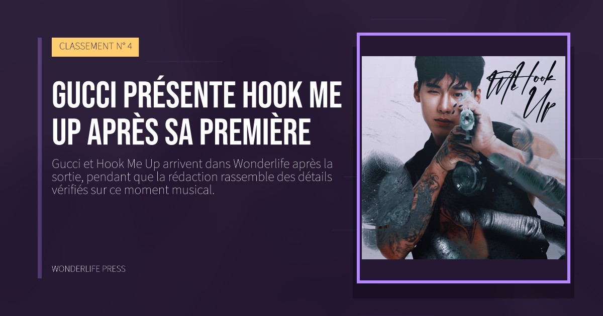 Wonderlife Press: Gucci présente Hook Me Up après sa première. pochette de la sortie. CLASSEMENT N° 4.