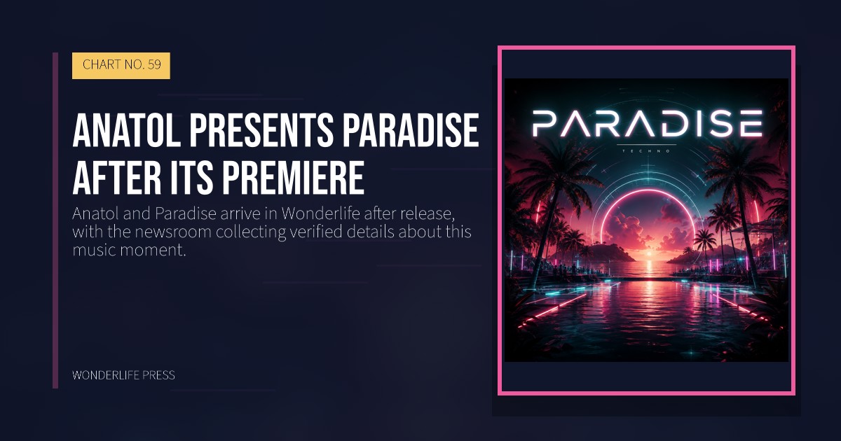 Wonderlife Press: Anatol presents Paradise after its premiere. release artwork. CHART NO. 59.