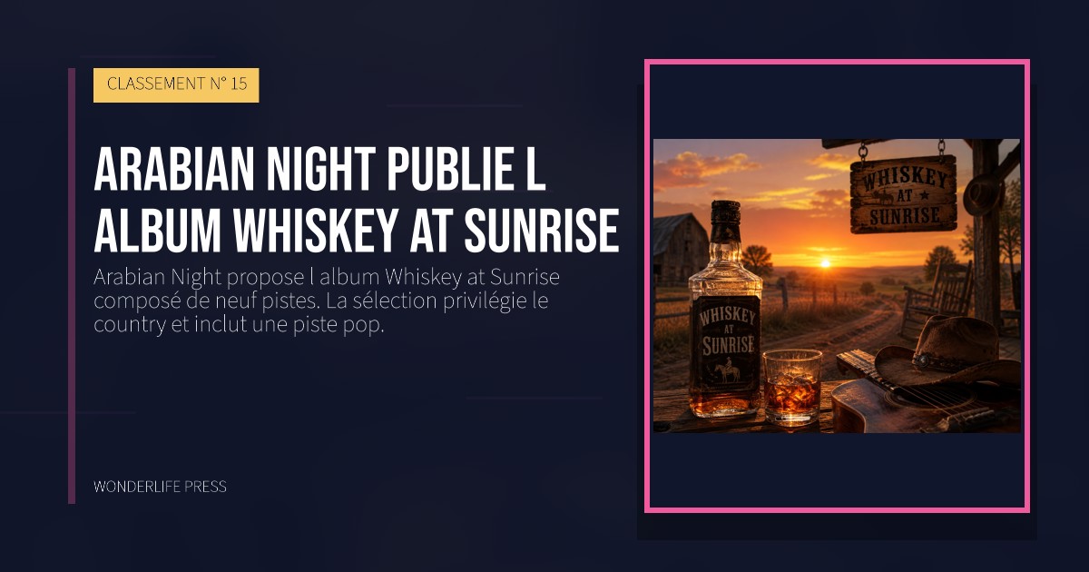 Wonderlife Press: Arabian Night publie l album Whiskey at Sunrise. pochette de la sortie. CLASSEMENT N° 15.