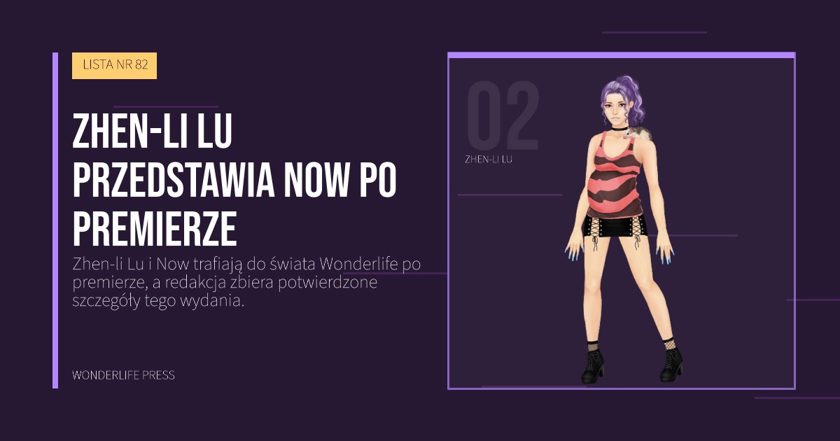 Wonderlife Press: Zhen-li Lu przedstawia Now po premierze. portret artystów. LISTA NR 82.