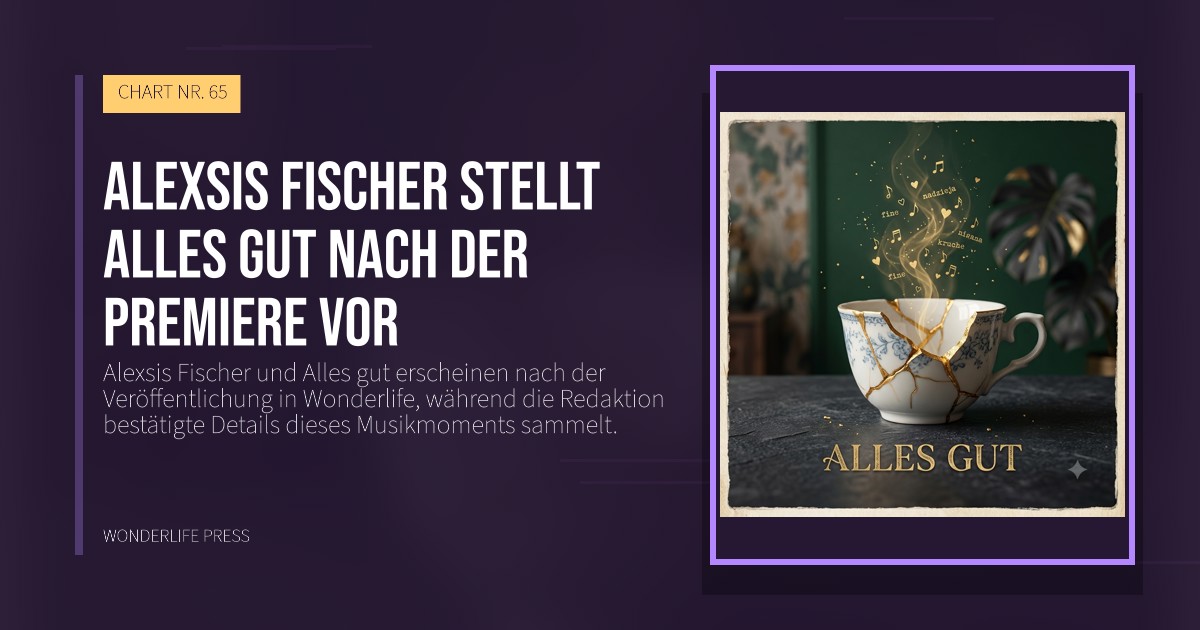 Wonderlife Press: Alexsis Fischer stellt Alles gut nach der Premiere vor. Veröffentlichungscover. CHART NR. 65.